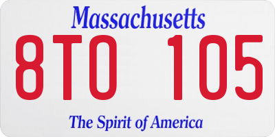 MA license plate 8TO105