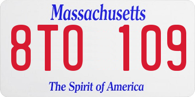 MA license plate 8TO109