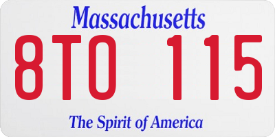 MA license plate 8TO115