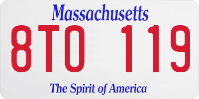 MA license plate 8TO119