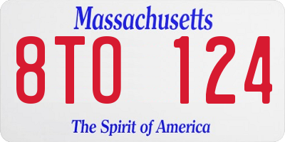 MA license plate 8TO124