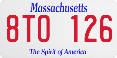 MA license plate 8TO126