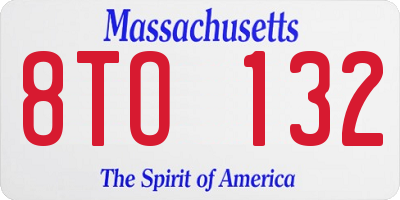 MA license plate 8TO132