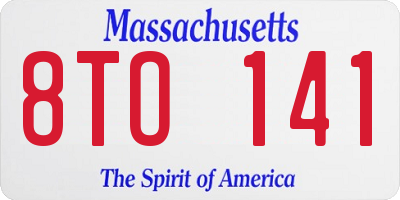 MA license plate 8TO141