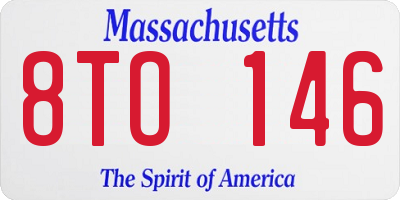 MA license plate 8TO146