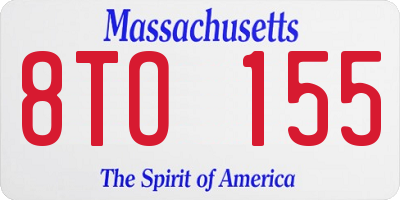 MA license plate 8TO155