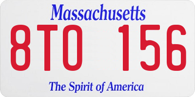 MA license plate 8TO156