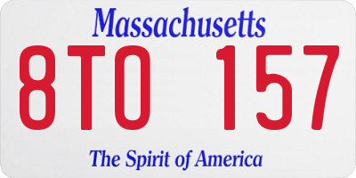 MA license plate 8TO157