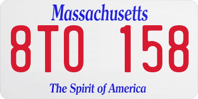 MA license plate 8TO158