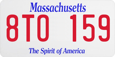 MA license plate 8TO159