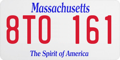 MA license plate 8TO161