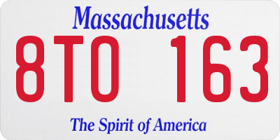 MA license plate 8TO163