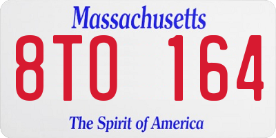 MA license plate 8TO164