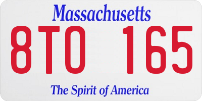 MA license plate 8TO165