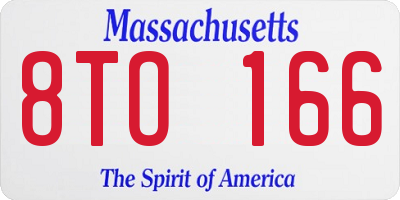 MA license plate 8TO166