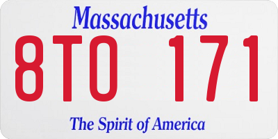 MA license plate 8TO171