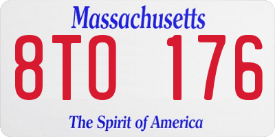 MA license plate 8TO176