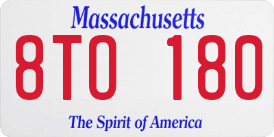 MA license plate 8TO180
