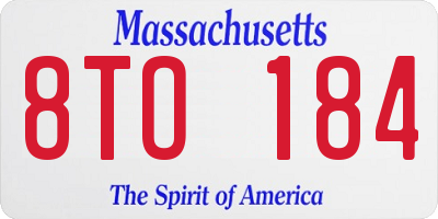 MA license plate 8TO184