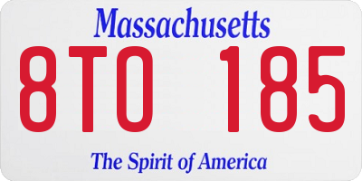 MA license plate 8TO185