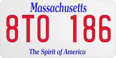 MA license plate 8TO186