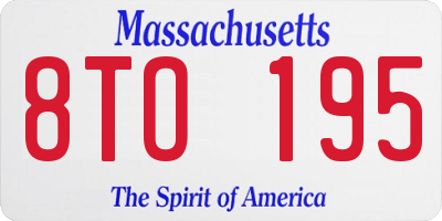 MA license plate 8TO195