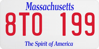 MA license plate 8TO199