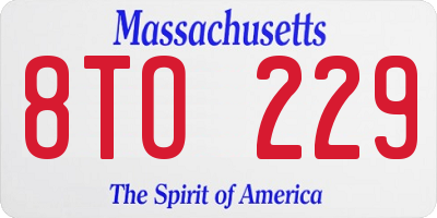 MA license plate 8TO229