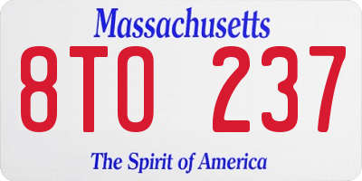 MA license plate 8TO237