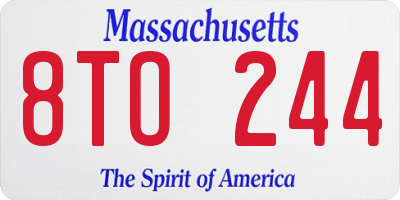 MA license plate 8TO244