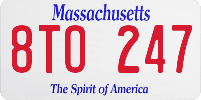 MA license plate 8TO247