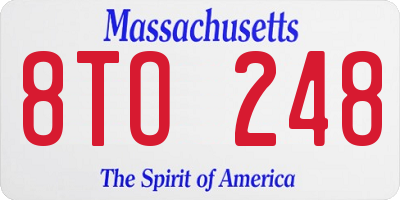 MA license plate 8TO248