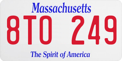 MA license plate 8TO249