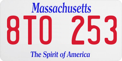 MA license plate 8TO253