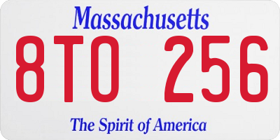 MA license plate 8TO256