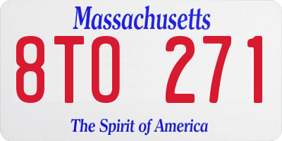 MA license plate 8TO271