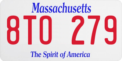 MA license plate 8TO279
