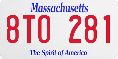 MA license plate 8TO281