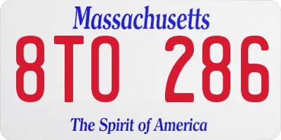 MA license plate 8TO286