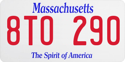 MA license plate 8TO290
