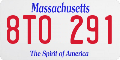 MA license plate 8TO291