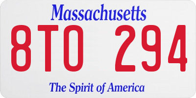 MA license plate 8TO294