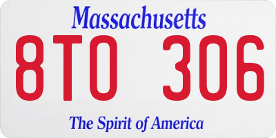 MA license plate 8TO306