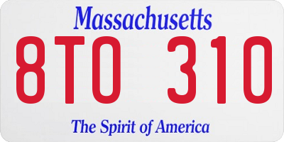 MA license plate 8TO310