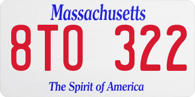 MA license plate 8TO322