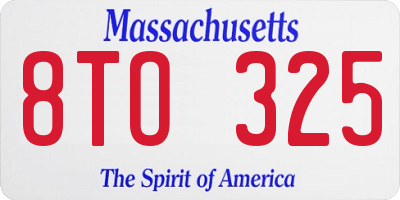 MA license plate 8TO325