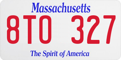 MA license plate 8TO327