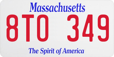 MA license plate 8TO349