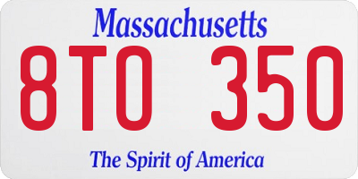 MA license plate 8TO350