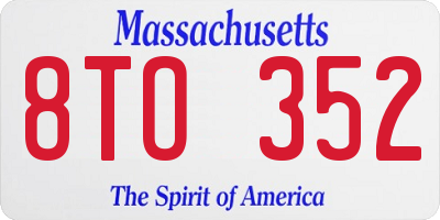 MA license plate 8TO352